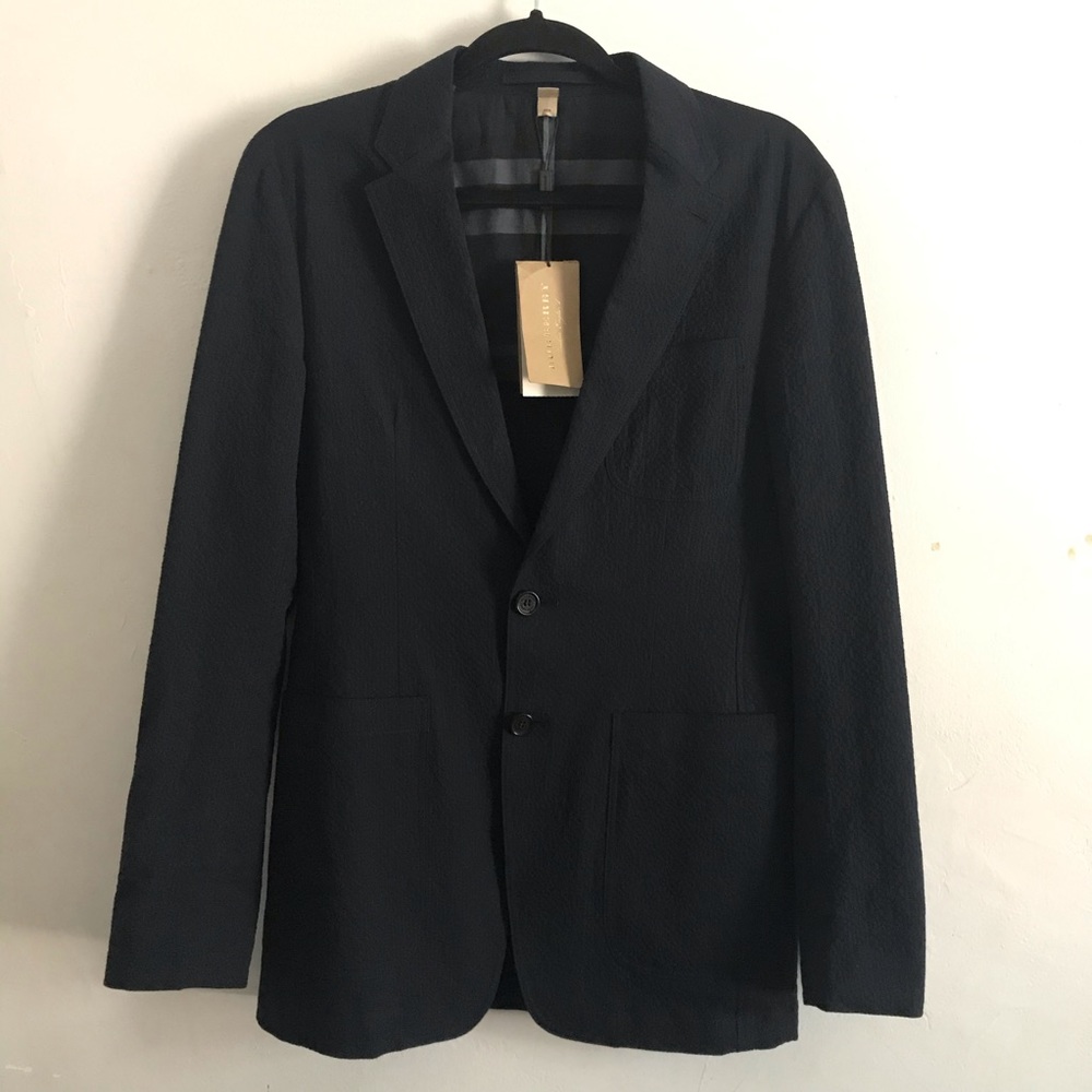 Authentic Burberry Dark Navy Blue Textured Blazer size 36 R